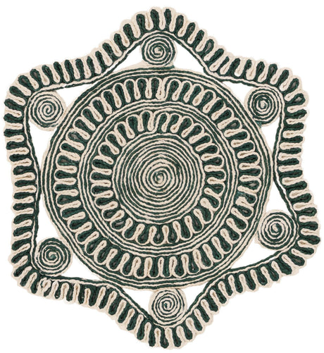 Green and White 3' 1 x 3' 1 Braided Jute Round Area Rug 100% Jute Hand Braided Natural Eco-Friendly Boho Style Carpet for Living Rooms Dining Office Space Dorms for Sale at Rug Engine