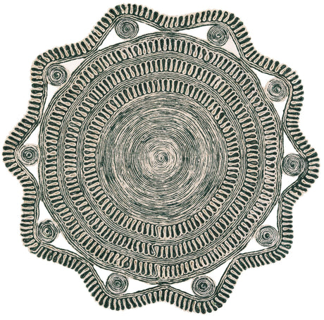 Green and White 6' 1 x 6' 1 Braided Jute Round Area Rug 100% Jute Hand Braided Natural Eco-Friendly Boho Style Carpet for Living Rooms Dining Office Space Dorms for Sale at Rug Engine