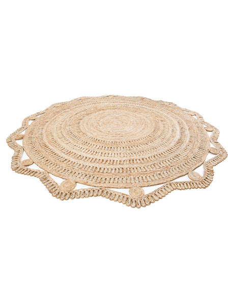Natural and White 10' x 10' Braided Jute Round Area Rug 100% Jute Hand Braided Natural Eco-Friendly Boho Style Carpet for Living Rooms Dining Office Space Dorms for Sale at Rug Engine