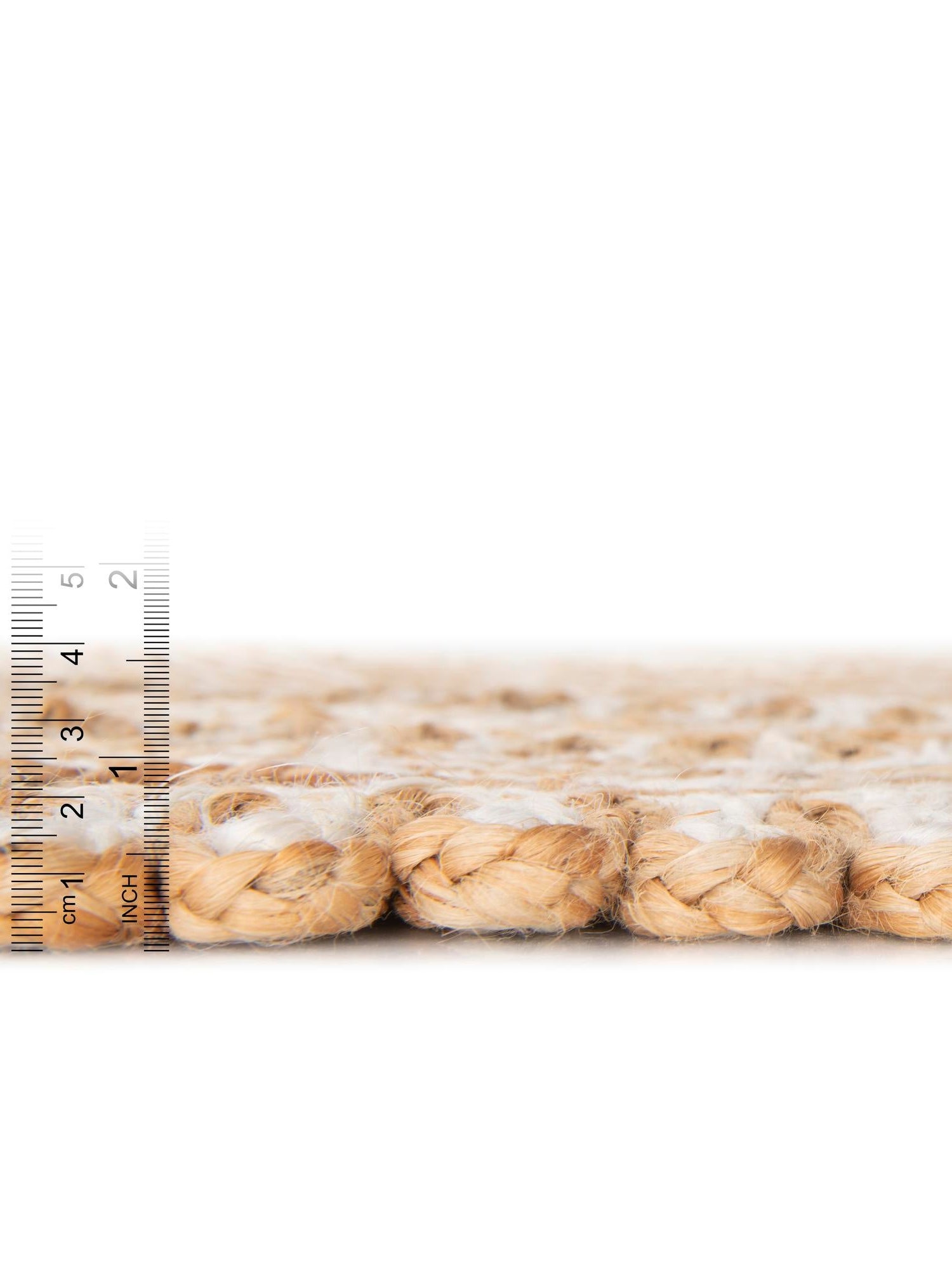 Natural and White 4' 1 x 4' 1 Braided Jute Round Area Rug 100% Jute Hand Braided Natural Eco-Friendly Boho Style Carpet for Living Rooms Dining Office Space Dorms for Sale at Rug Engine