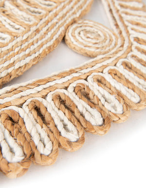 Natural and White 6' 1 x 6' 1 Braided Jute Round Rug