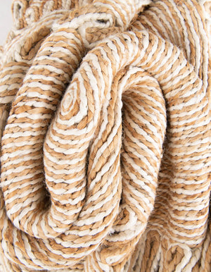 Natural and White 10' x 10' Braided Jute Round Rug