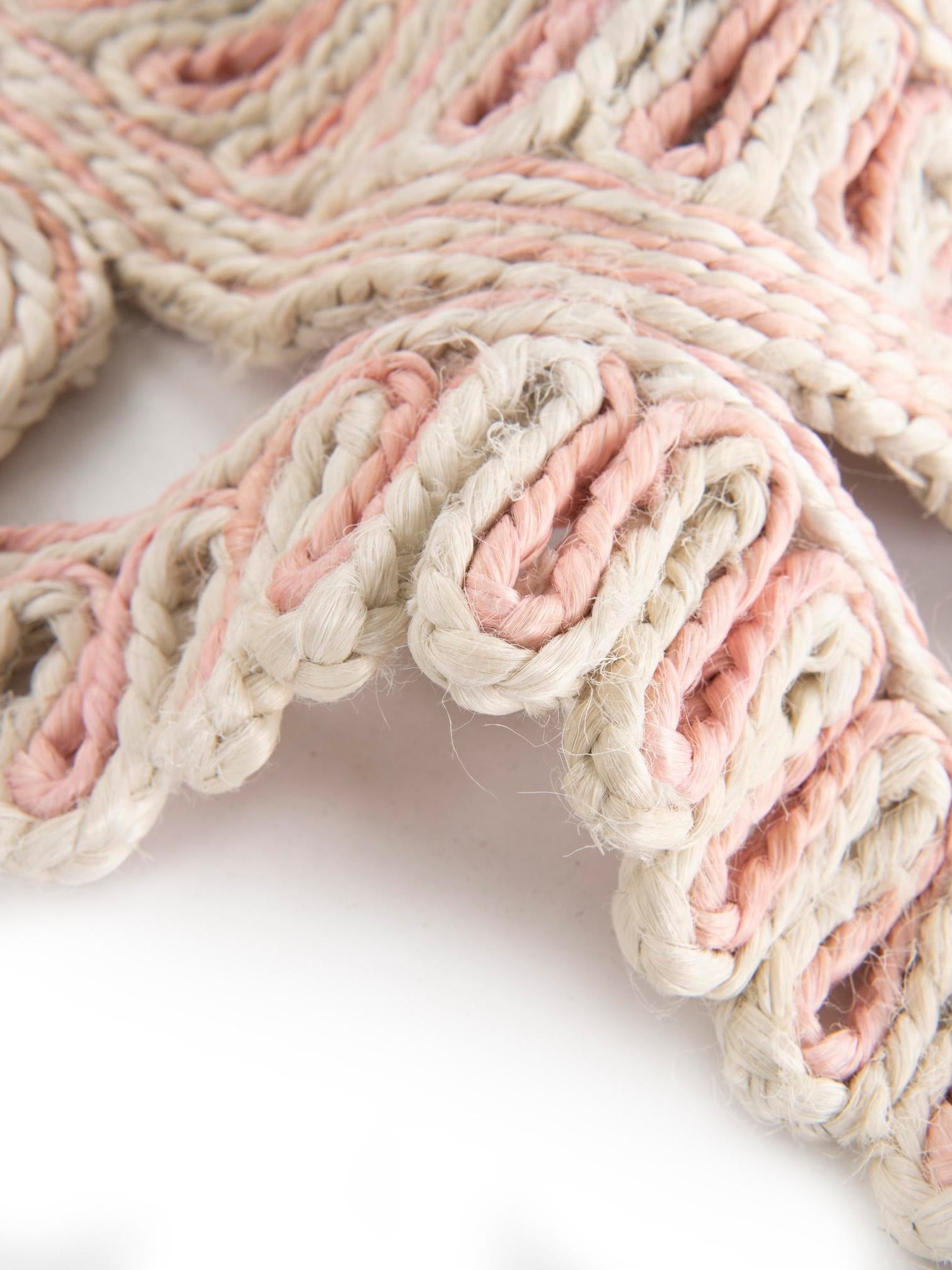 Pink and White 4' 1 x 4' 1 Braided Jute Round Area Rug 100% Jute Hand Braided Natural Eco-Friendly Boho Style Carpet for Living Rooms Dining Office Space Dorms for Sale at Rug Engine