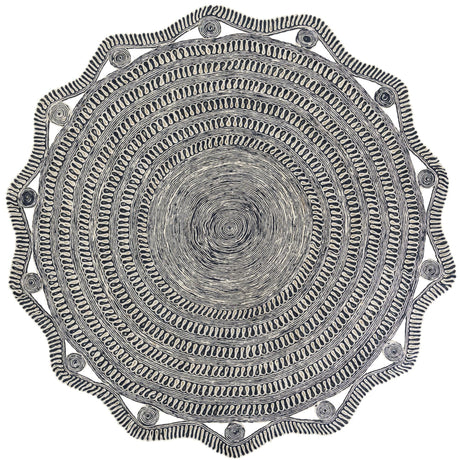 Navy and White 10' x 10' Braided Jute Round Area Rug 100% Jute Hand Braided Natural Eco-Friendly Boho Style Carpet for Living Rooms Dining Office Space Dorms for Sale at Rug Engine