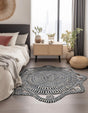Navy and White 4' 1 x 4' 1 Braided Jute Round Rug