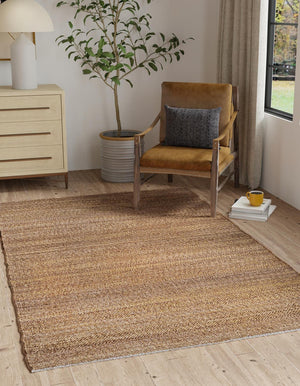 Sepia Brown 4' 1 x 6' 1 Palm Beach Jute Rectangle Area Rug All Natural Eco-Friendly Carpet for Modern Minimalist Interior Design Home Decorating for Sale at Rug Engine