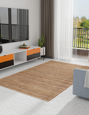 Sepia Brown 6' 1 x 9' Palm Beach Jute Rectangle Area Rug All Natural Eco-Friendly Carpet for Modern Minimalist Interior Design Home Decorating for Sale at Rug Engine