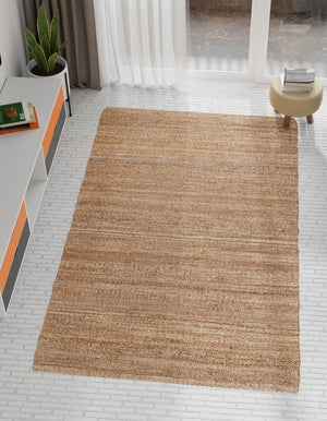 Sepia Brown 6' 1 x 9' Palm Beach Jute Rectangle Area Rug All Natural Eco-Friendly Carpet for Modern Minimalist Interior Design Home Decorating for Sale at Rug Engine