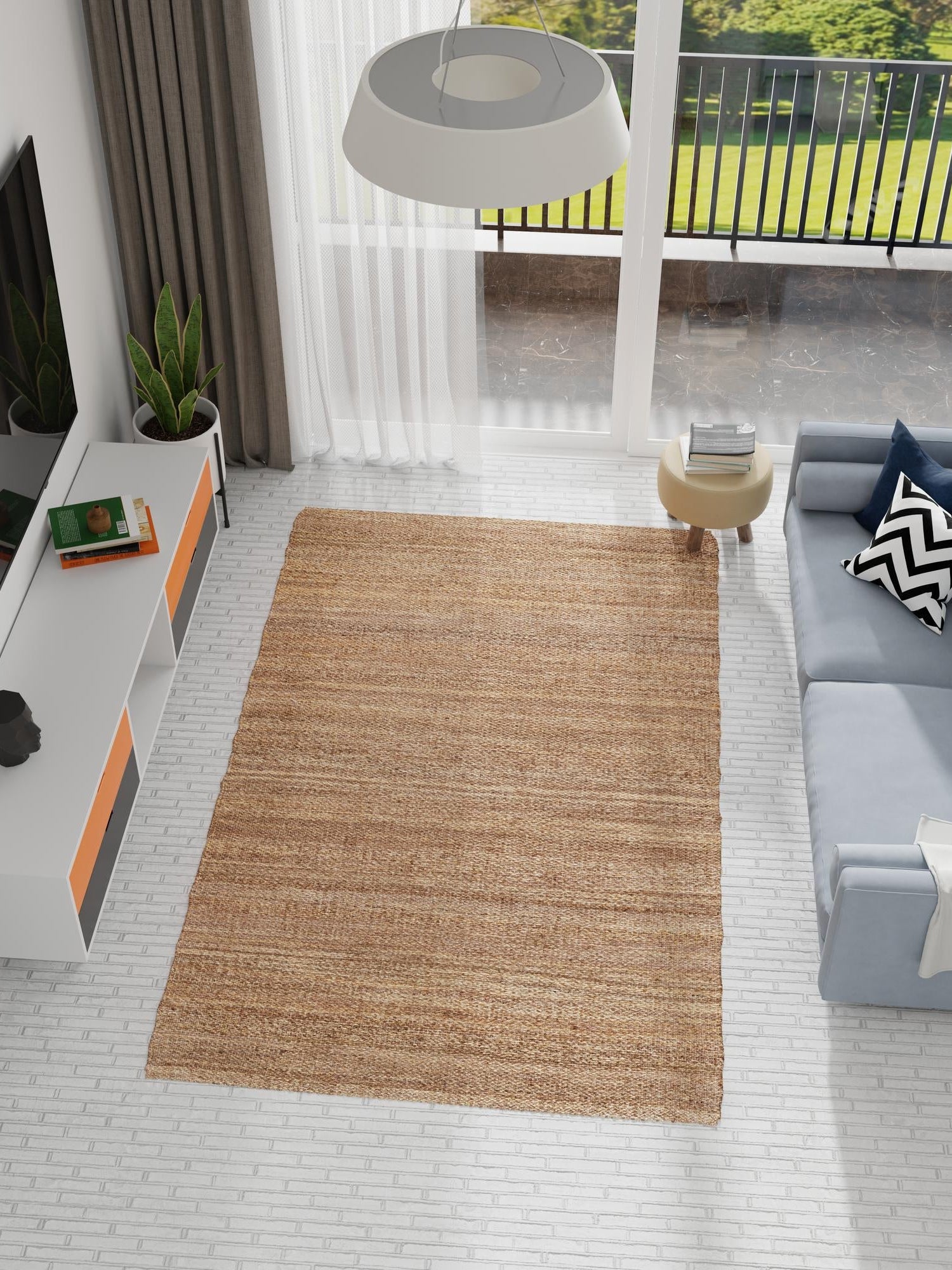 Sepia Brown 4' 1 x 6' 1 Palm Beach Jute Rectangle Area Rug All Natural Eco-Friendly Carpet for Modern Minimalist Interior Design Home Decorating for Sale at Rug Engine
