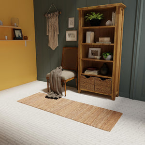 Sepia Brown 2' x 8' Palm Beach Jute Runner Area Rug All Natural Eco-Friendly Carpet for Modern Minimalist Interior Design Home Decorating for Sale at Rug Engine