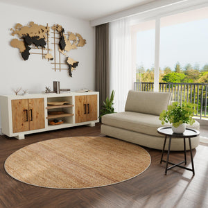 Sepia Brown 3' 1 x 3' 1 Palm Beach Jute Round Area Rug All Natural Eco-Friendly Carpet for Modern Minimalist Interior Design Home Decorating for Sale at Rug Engine