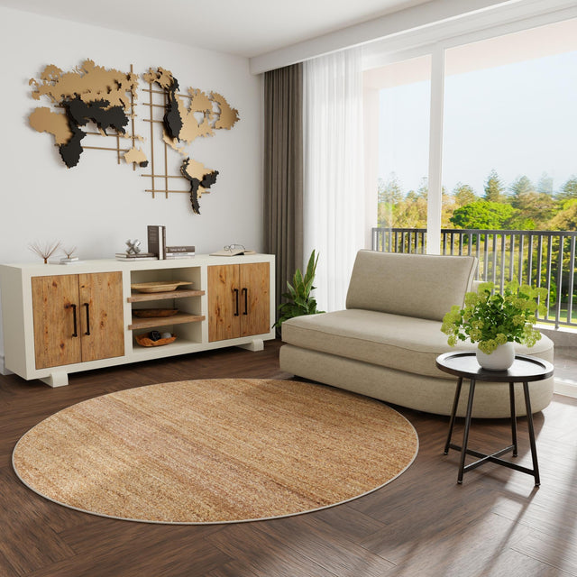 Sepia Brown 3' 1 x 3' 1 Palm Beach Jute Round Area Rug All Natural Eco-Friendly Carpet for Modern Minimalist Interior Design Home Decorating for Sale at Rug Engine