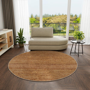 Sepia Brown 3' 1 x 3' 1 Palm Beach Jute Round Area Rug All Natural Eco-Friendly Carpet for Modern Minimalist Interior Design Home Decorating for Sale at Rug Engine