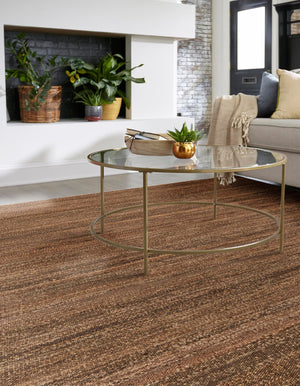 Sepia Brown 4' 1 x 4' 1 Palm Beach Jute Square Area Rug All Natural Eco-Friendly Carpet for Modern Minimalist Interior Design Home Decorating for Sale at Rug Engine