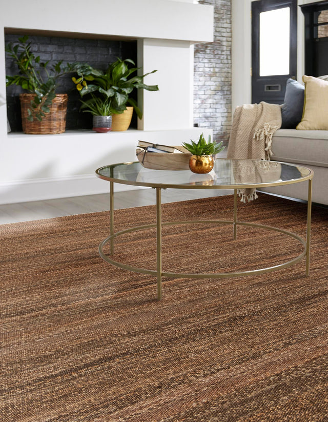 Sepia Brown 4' 1 x 4' 1 Palm Beach Jute Square Area Rug All Natural Eco-Friendly Carpet for Modern Minimalist Interior Design Home Decorating for Sale at Rug Engine