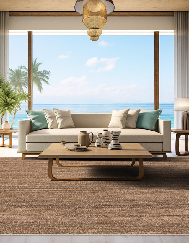 Sepia Brown 7' 10 x 7' 10 Palm Beach Jute Square Area Rug All Natural Eco-Friendly Carpet for Modern Minimalist Interior Design Home Decorating for Sale at Rug Engine