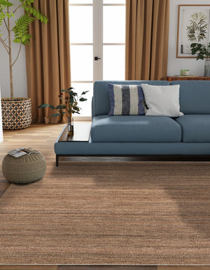 Sepia Brown 7' 10 x 7' 10 Palm Beach Jute Square Area Rug All Natural Eco-Friendly Carpet for Modern Minimalist Interior Design Home Decorating for Sale at Rug Engine