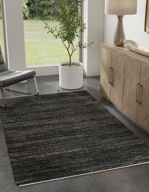 Midnight Denim Blue 2' 2 x 3' 1 Palm Beach Jute Rectangle Area Rug All Natural Eco-Friendly Carpet for Modern Minimalist Interior Design Home Decorating for Sale at Rug Engine