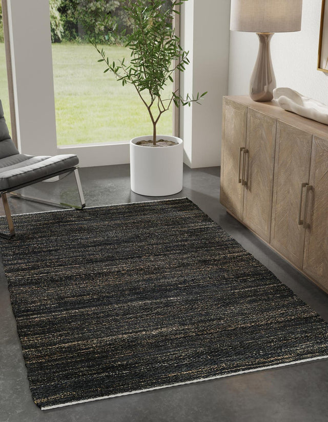 Midnight Denim Blue 2' 2 x 3' 1 Palm Beach Jute Rectangle Area Rug All Natural Eco-Friendly Carpet for Modern Minimalist Interior Design Home Decorating for Sale at Rug Engine