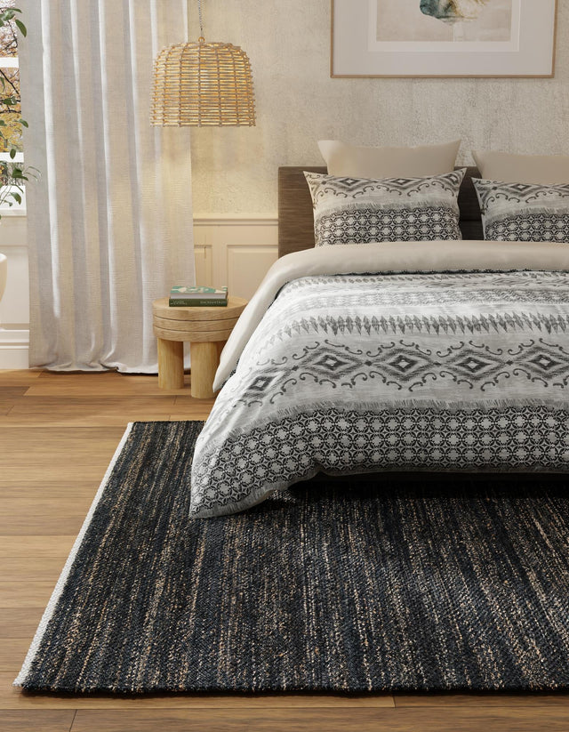 Midnight Denim Blue 10' x 14' 1 Palm Beach Jute Rectangle Area Rug All Natural Eco-Friendly Carpet for Modern Minimalist Interior Design Home Decorating for Sale at Rug Engine
