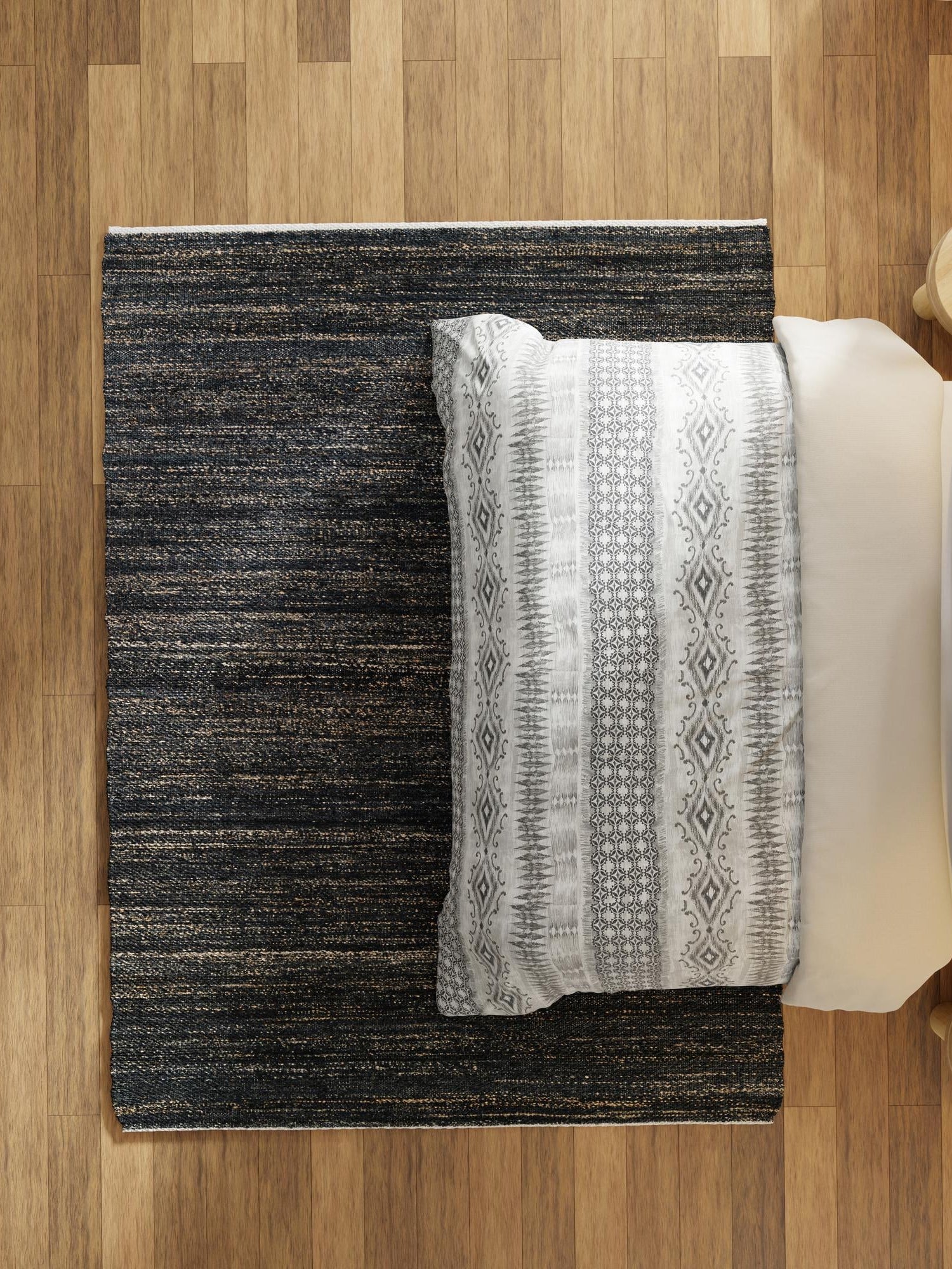 Midnight Denim Blue 5' 1 x 8' Palm Beach Jute Rectangle Area Rug All Natural Eco-Friendly Carpet for Modern Minimalist Interior Design Home Decorating for Sale at Rug Engine
