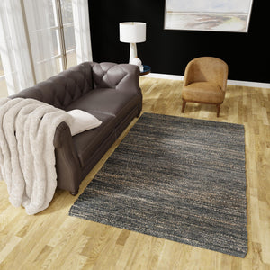 Midnight Denim Blue 5' 1 x 8' Palm Beach Jute Rectangle Area Rug All Natural Eco-Friendly Carpet for Modern Minimalist Interior Design Home Decorating for Sale at Rug Engine