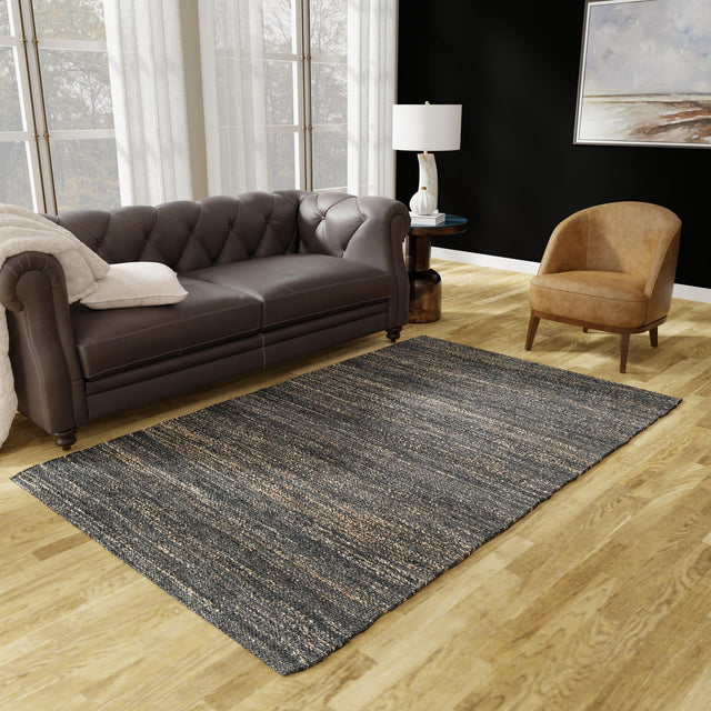 Midnight Denim Blue 6' 1 x 9' Palm Beach Jute Rectangle Area Rug All Natural Eco-Friendly Carpet for Modern Minimalist Interior Design Home Decorating for Sale at Rug Engine