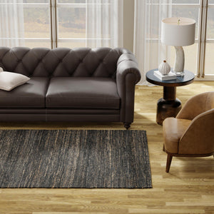 Midnight Denim Blue 6' 1 x 9' Palm Beach Jute Rectangle Area Rug All Natural Eco-Friendly Carpet for Modern Minimalist Interior Design Home Decorating for Sale at Rug Engine