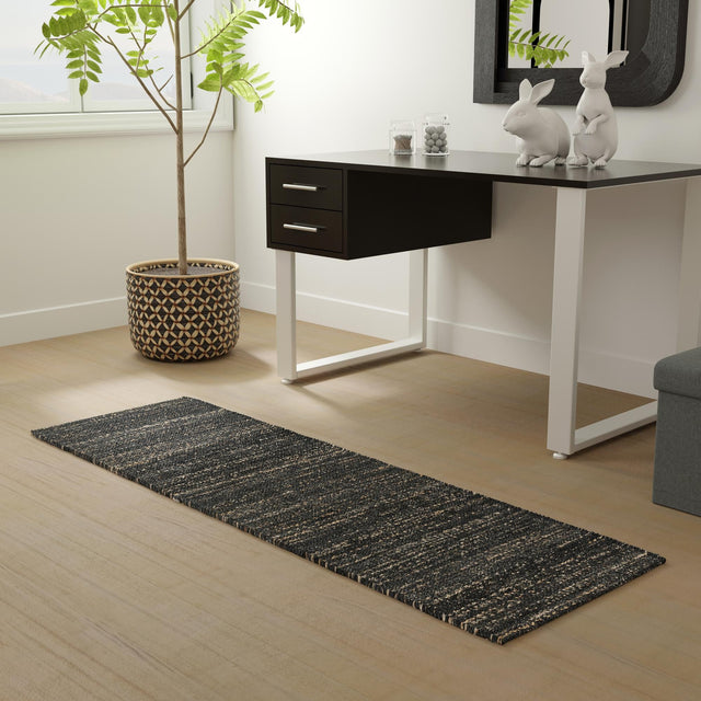 Midnight Denim Blue 2' x 6' 1 Palm Beach Jute Runner Area Rug All Natural Eco-Friendly Carpet for Modern Minimalist Interior Design Home Decorating for Sale at Rug Engine