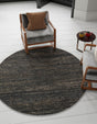 Midnight Denim Blue 5' 3 x 5' 3 Palm Beach Jute Round Area Rug All Natural Eco-Friendly Carpet for Modern Minimalist Interior Design Home Decorating for Sale at Rug Engine