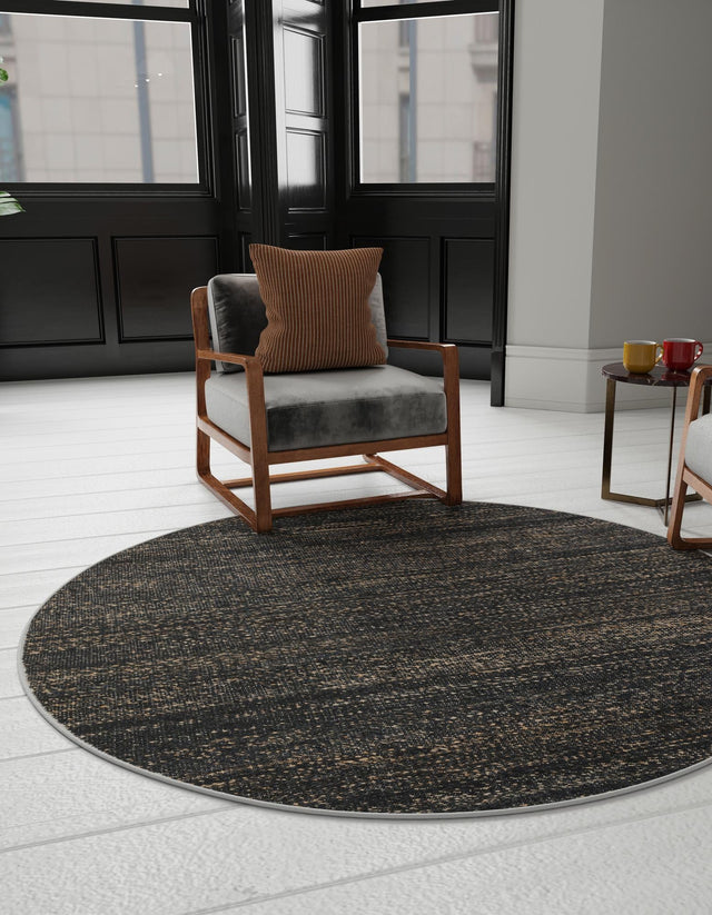Midnight Denim Blue 5' 3 x 5' 3 Palm Beach Jute Round Area Rug All Natural Eco-Friendly Carpet for Modern Minimalist Interior Design Home Decorating for Sale at Rug Engine