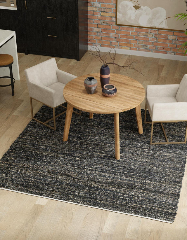 Midnight Denim Blue 7' 10 x 7' 10 Palm Beach Jute Square Area Rug All Natural Eco-Friendly Carpet for Modern Minimalist Interior Design Home Decorating for Sale at Rug Engine
