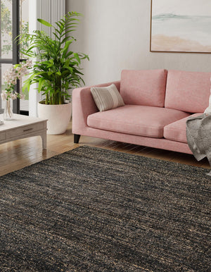 Midnight Denim Blue 4' 1 x 4' 1 Palm Beach Jute Square Area Rug All Natural Eco-Friendly Carpet for Modern Minimalist Interior Design Home Decorating for Sale at Rug Engine