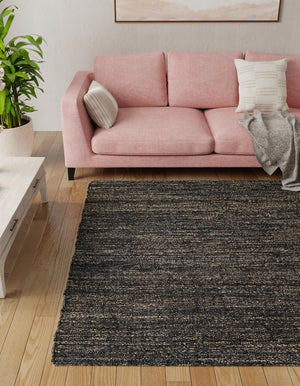 Midnight Denim Blue 4' 1 x 4' 1 Palm Beach Jute Square Area Rug All Natural Eco-Friendly Carpet for Modern Minimalist Interior Design Home Decorating for Sale at Rug Engine
