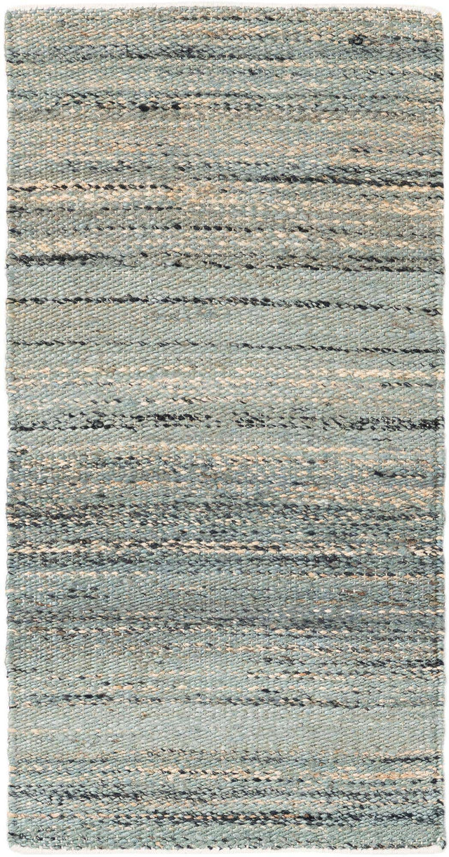 Seaglass Blue 2' x 4' 1 Palm Beach Jute Runner Area Rug All Natural Eco-Friendly Carpet for Modern Minimalist Interior Design Home Decorating for Sale at Rug Engine