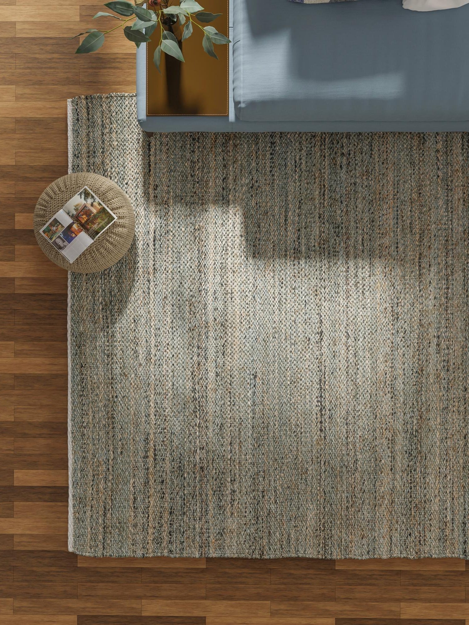 Seaglass Blue 2' 2 x 3' 1 Palm Beach Jute Rectangle Area Rug All Natural Eco-Friendly Carpet for Modern Minimalist Interior Design Home Decorating for Sale at Rug Engine