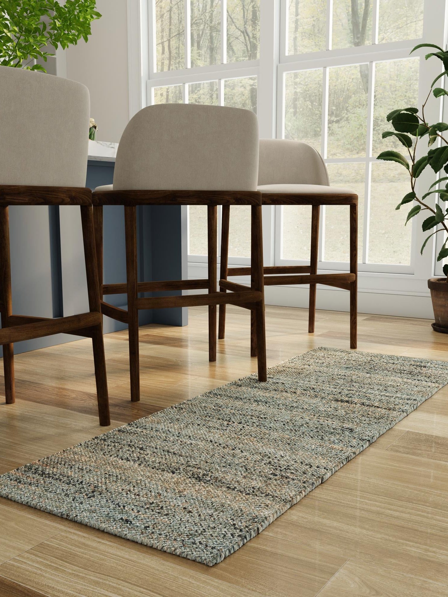 Seaglass Blue 2' x 4' 1 Palm Beach Jute Runner Area Rug All Natural Eco-Friendly Carpet for Modern Minimalist Interior Design Home Decorating for Sale at Rug Engine
