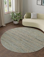 Seaglass Blue 3' 1 x 3' 1 Palm Beach Jute Round Area Rug All Natural Eco-Friendly Carpet for Modern Minimalist Interior Design Home Decorating for Sale at Rug Engine