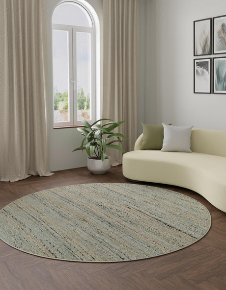 Seaglass Blue 3' 1 x 3' 1 Palm Beach Jute Round Area Rug All Natural Eco-Friendly Carpet for Modern Minimalist Interior Design Home Decorating for Sale at Rug Engine