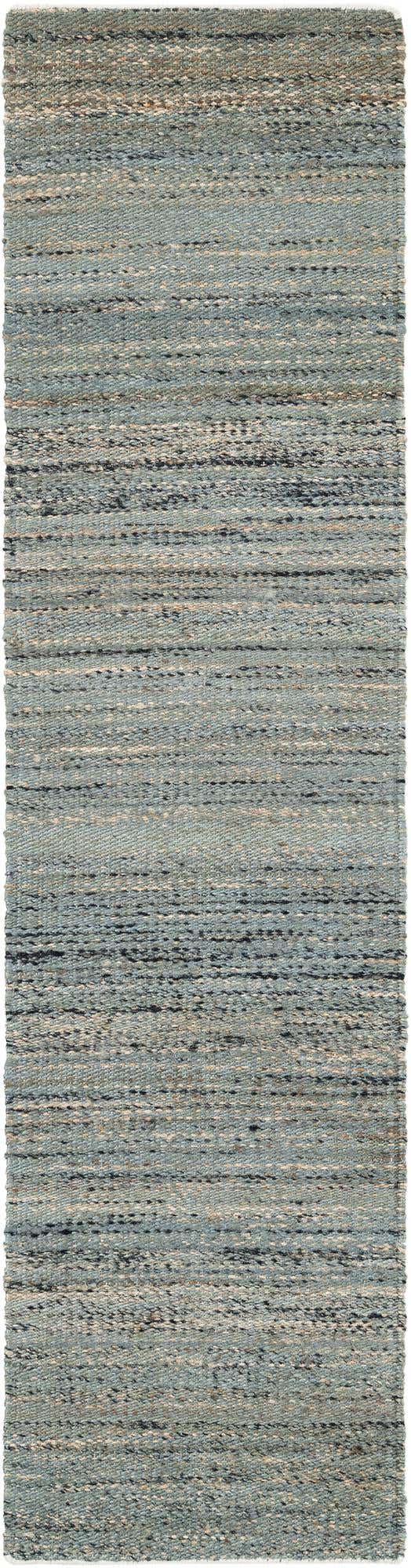 Seaglass Blue 2' x 8' Palm Beach Jute Runner Area Rug All Natural Eco-Friendly Carpet for Modern Minimalist Interior Design Home Decorating for Sale at Rug Engine