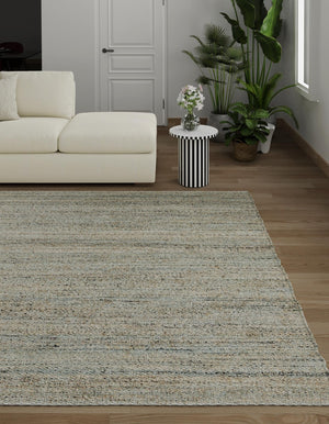 Seaglass Blue 4' 1 x 4' 1 Palm Beach Jute Square Area Rug All Natural Eco-Friendly Carpet for Modern Minimalist Interior Design Home Decorating for Sale at Rug Engine