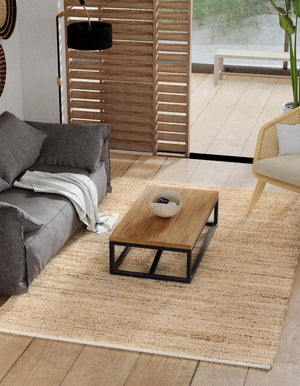 Palomino Ivory 2' 2 x 3' 1 Palm Beach Jute Rectangle Area Rug All Natural Eco-Friendly Carpet for Modern Minimalist Interior Design Home Decorating for Sale at Rug Engine