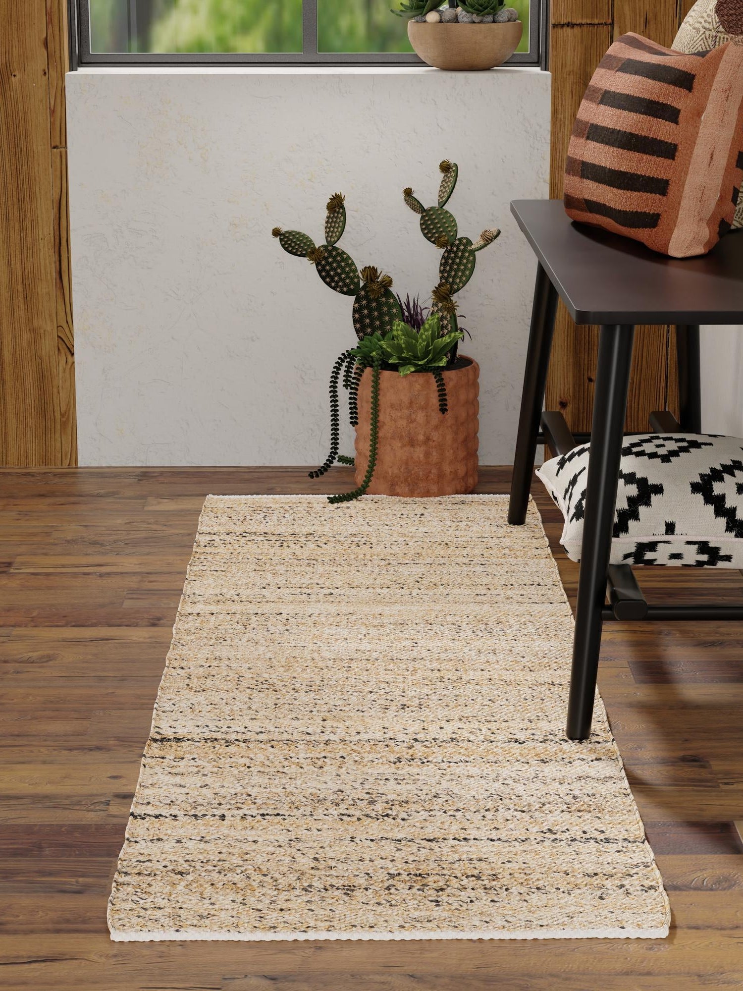 Palomino Ivory 2' 7 x 12' Palm Beach Jute Runner Area Rug All Natural Eco-Friendly Carpet for Modern Minimalist Interior Design Home Decorating for Sale at Rug Engine