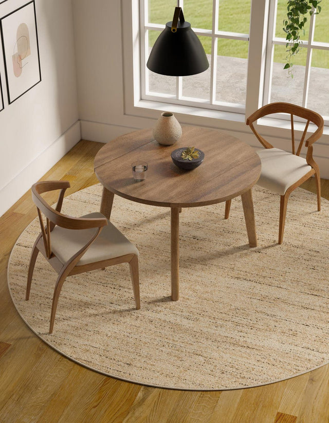 Palomino Ivory 5' 3 x 5' 3 Palm Beach Jute Round Area Rug All Natural Eco-Friendly Carpet for Modern Minimalist Interior Design Home Decorating for Sale at Rug Engine