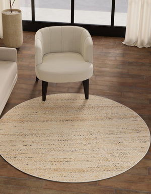 Palomino Ivory 4' 1 x 4' 1 Palm Beach Jute Round Area Rug All Natural Eco-Friendly Carpet for Modern Minimalist Interior Design Home Decorating for Sale at Rug Engine