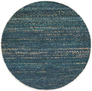Ocean Blue 3' 1 x 3' 1 Palm Beach Jute Round Area Rug All Natural Eco-Friendly Carpet for Modern Minimalist Interior Design Home Decorating for Sale at Rug Engine