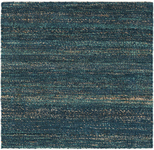 Ocean Blue 4' 1 x 4' 1 Palm Beach Jute Square Area Rug All Natural Eco-Friendly Carpet for Modern Minimalist Interior Design Home Decorating for Sale at Rug Engine