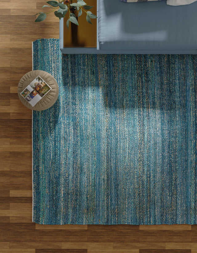 Ocean Blue 6' 1 x 9' Palm Beach Jute Rectangle Area Rug All Natural Eco-Friendly Carpet for Modern Minimalist Interior Design Home Decorating for Sale at Rug Engine