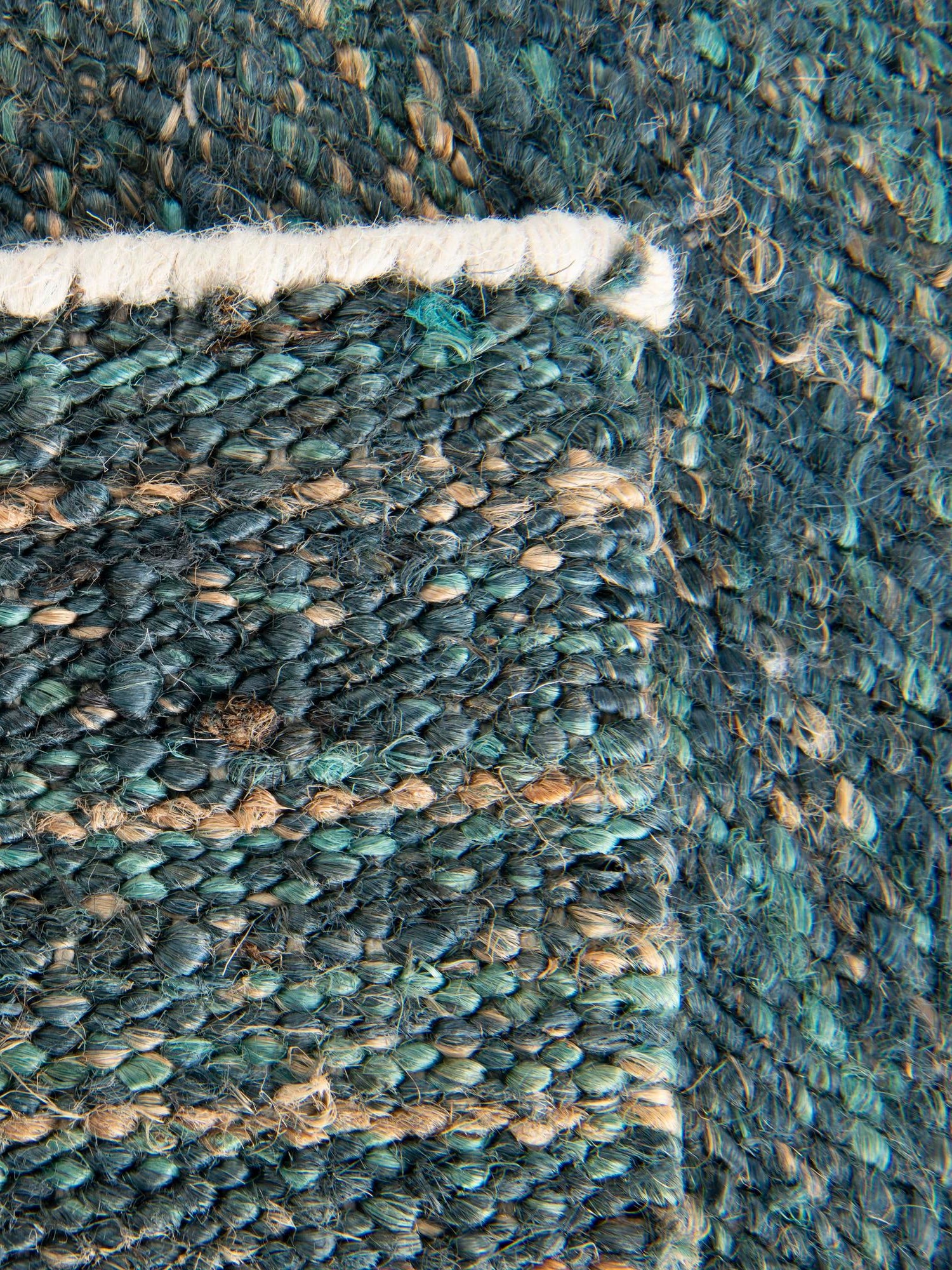 Ocean Blue 5' 1 x 8' Palm Beach Jute Rectangle Area Rug All Natural Eco-Friendly Carpet for Modern Minimalist Interior Design Home Decorating for Sale at Rug Engine