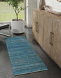 Ocean Blue 2' x 6' 1 Palm Beach Jute Runner Area Rug All Natural Eco-Friendly Carpet for Modern Minimalist Interior Design Home Decorating for Sale at Rug Engine